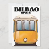 Bilbao Spain tram travel poster