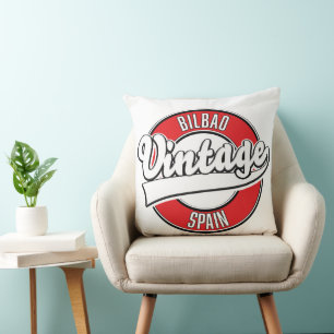 Bilbao spain vintage style logo cushion