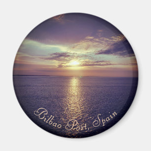 Bilbao   Sunrise Over The Ocean Fridge Magnet