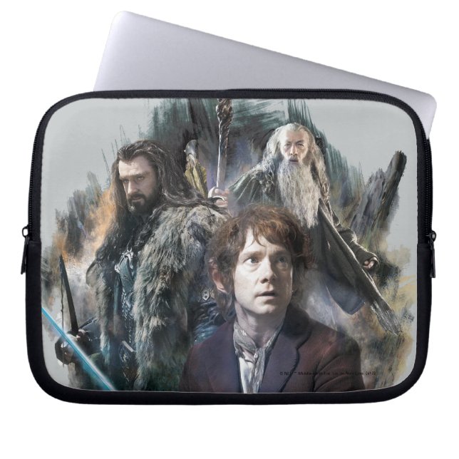BILBO BAGGINS™, THORIN OAKENSHIELD™, & Gandalf Laptop Sleeve (Front)