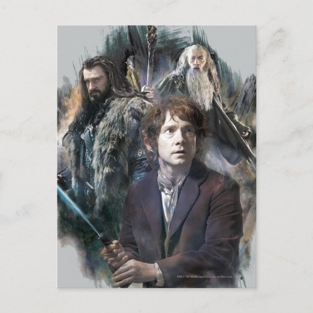 BILBO BAGGINS™, THORIN OAKENSHIELD™, & Gandalf Postcard (Front)
