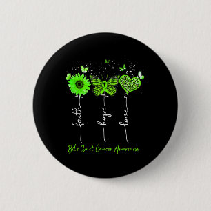 Bile Duct Cancer Awareness Faith Hope Love Leopard 6 Cm Round Badge