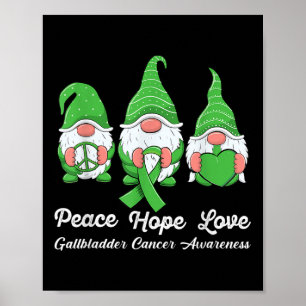 Bile Duct Cancer Awareness Gallbladder Cute Gnomes Poster