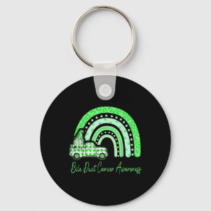 Bile Duct Cancer Awareness Green Gnomes Truck Rain Key Ring