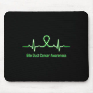 Bile Duct Cancer Awareness Heartbeat Fight Faith H Mouse Pad