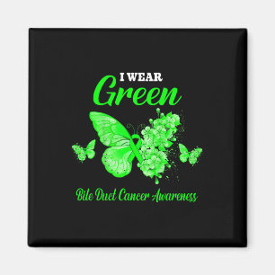Bile Duct Cancer Awareness I Wear Green Butterfly  Magnet