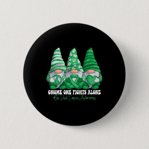 Bile Duct Cancer Awareness Month Green Ribbon Gnom 6 Cm Round Badge