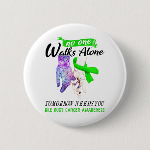 Bile Duct Cancer Awareness Ribbon Support Gifts 6 Cm Round Badge