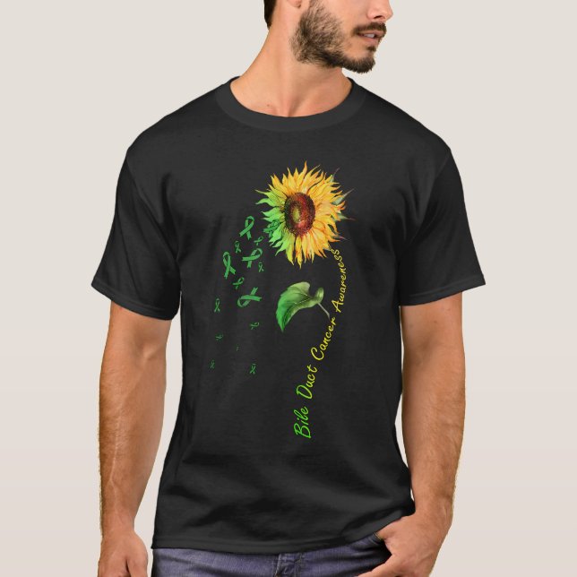 Bile Duct Cancer Awareness Sunflower  T-Shirt (Front)