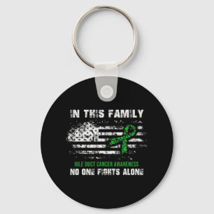 Bile Duct Cancer Awareness Warrior American Flag Key Ring