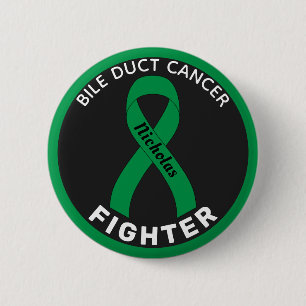 Bile Duct Cancer Fighter Ribbon Black Button