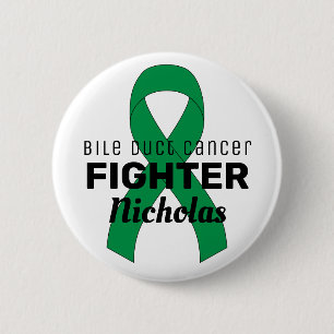 Bile Duct  Cancer Ribbon White Button