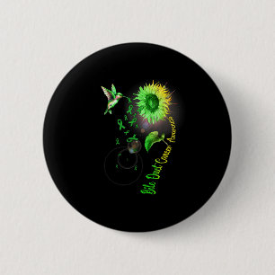Bile Duct Cancer Sunflower Hummingbird Artwork 6 Cm Round Badge