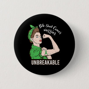 Bile Duct Cancer Warrior Unbreakable Strong Women  6 Cm Round Badge