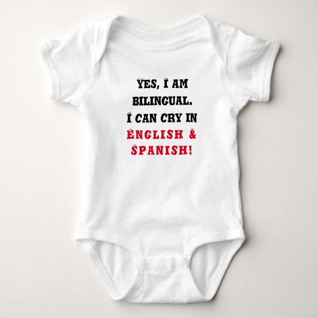 Bilingual Baby, Funny Baby Gift, Onepiece, Baby Bodysuit (Front)