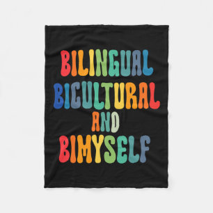 Bilingual Bicultural And Bimyself Asl Deaf Awarene Fleece Blanket