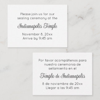 Bilingual Black Script Temple Sealing Invitation