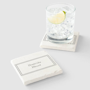 Bilingual Black & White Spanish Bendecido Blessed  Stone Coaster