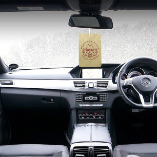 Bilingual Christmas Spanish Gold Burgundy Birds Car Air Freshener