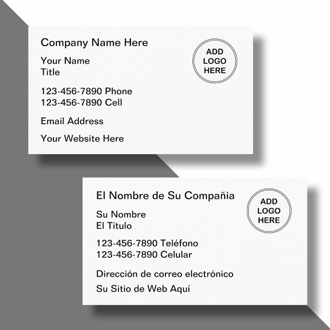 Bilingual English Spanish Logo Business Cards (Creator Uploaded)