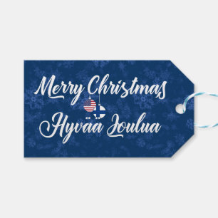 Bilingual Finnish American Holiday Gift Tags