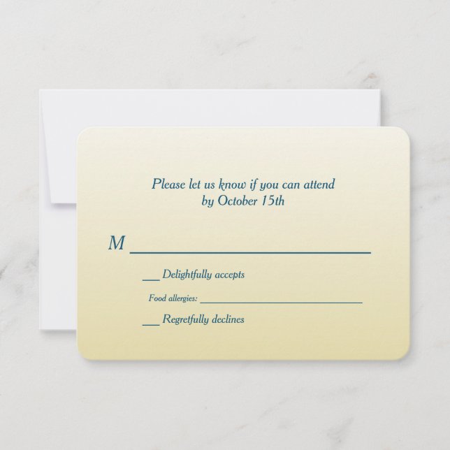 Bilingual Gold Ombre Wedding RSVP (Front)