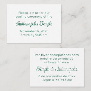 Bilingual Green Script Temple Sealing Invitation