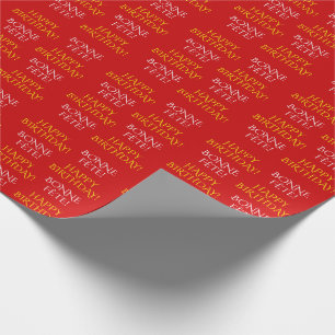 Bilingual "HAPPY BIRTHDAY!" & "BONNE FÊTE!" Wrapping Paper