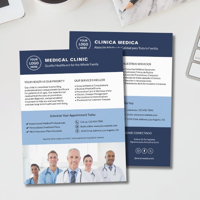 Bilingual Medical Clinic | English Spanish Flyer (Bilingual Medical Clinic English Spanish Flyer)