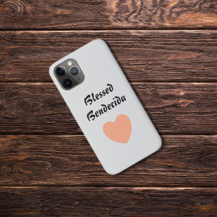 Bilingual Peach Fuzz Heart Blessed Bendecida  Case-Mate iPhone Case