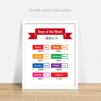Bilingual Preschool Day of the Week Poster