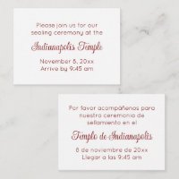 Bilingual Red Script Temple Sealing Invitation