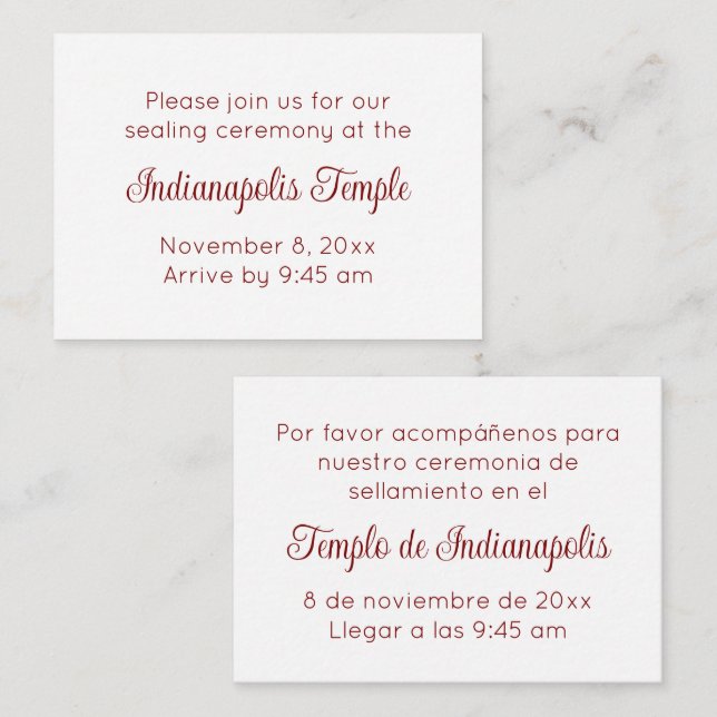 Bilingual Red Script Temple Sealing Invitation (Front/Back)