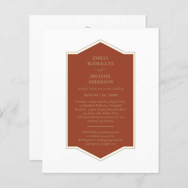 Bilingual Spanish Boda Budget Wedding  (Front/Back)