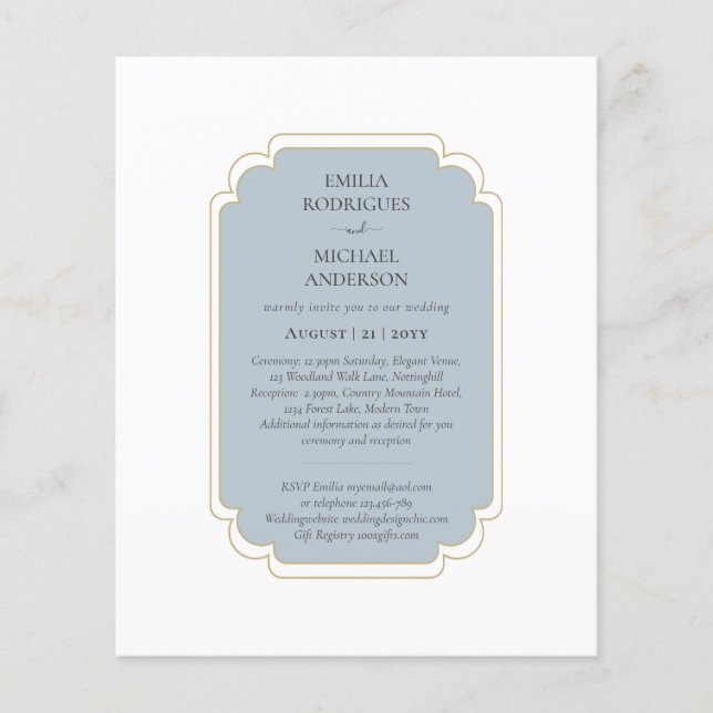 Bilingual Spanish Boda Budget Wedding  Flyer (Front)