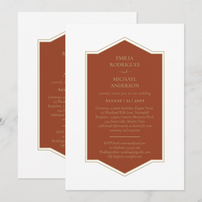 Bilingual Spanish Boda Budget Wedding  Invitation (Front/Back)