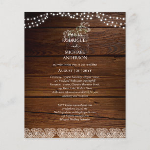 Bilingual Spanish Boda RUSTIC Wedding Invite Flyer