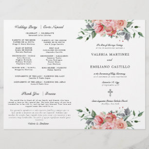 Bilingual Spanish English Catholic Wedding Program