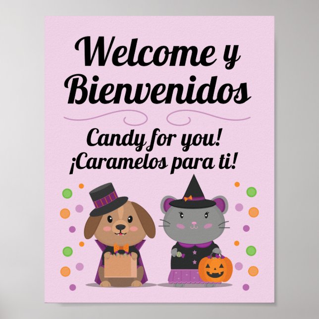 Bilingual Spanish-English Halloween Sign (Front)
