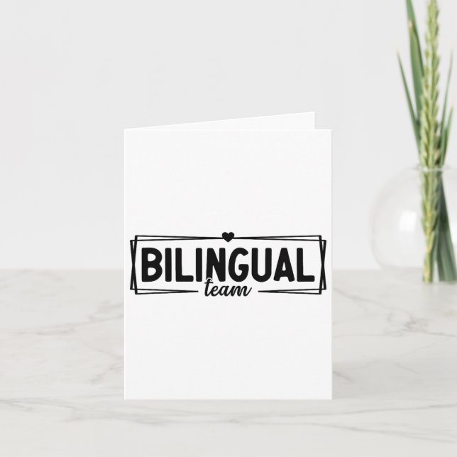 Bilingual Team Teacher Back To School For Bilingua Card (Front)