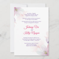 Bilingual Vietnamese Invitation Cherry Blossom
