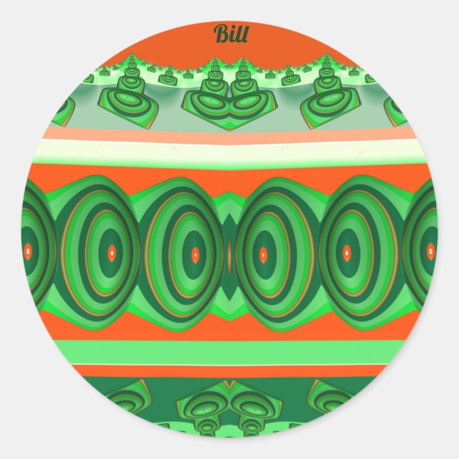 BILL ~ CHRISTMAS ~    CLASSIC ROUND STICKER (Front)