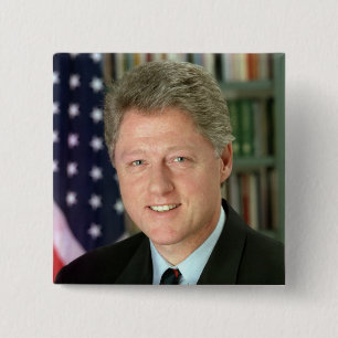 Bill Clinton 15 Cm Square Badge