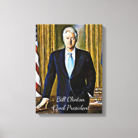 Bill Clinton 42nd President Keepsake Canvas Art