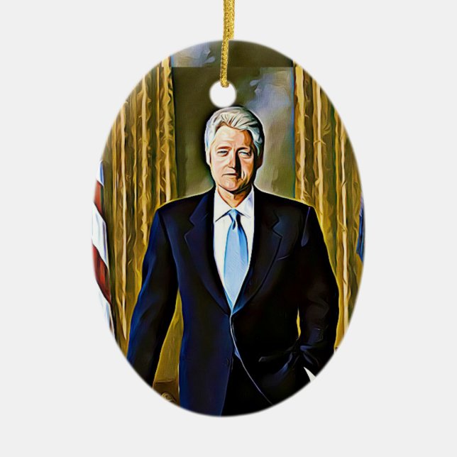 Bill Clinton 42nd President Keepsake Ornament (Front)