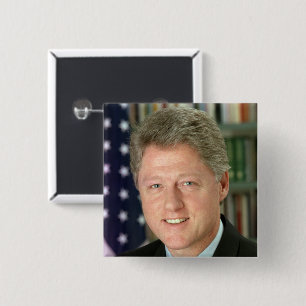 Bill Clinton Democratic President White House 15 Cm Square Badge