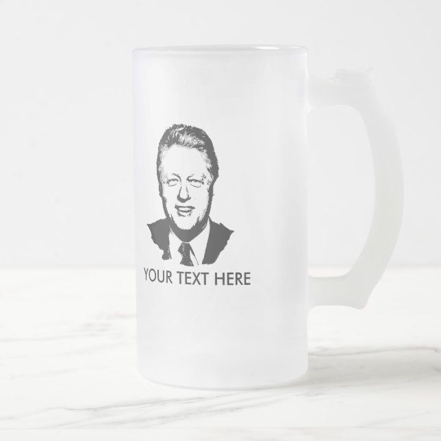 Bill Clinton Gear Frosted Glass Beer Mug (Right)
