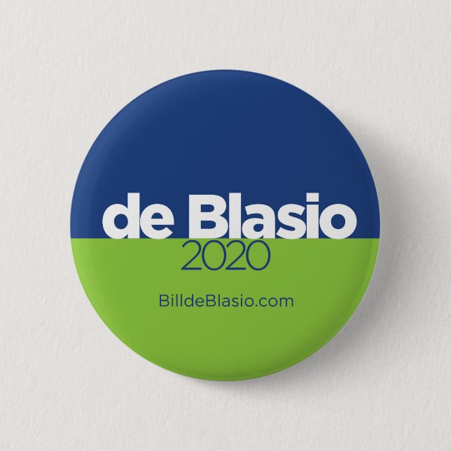 Bill de Blasio 2020 6 Cm Round Badge (Front)
