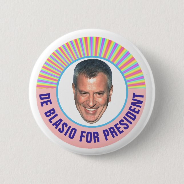 Bill de Blasio for President 2020 6 Cm Round Badge (Front)