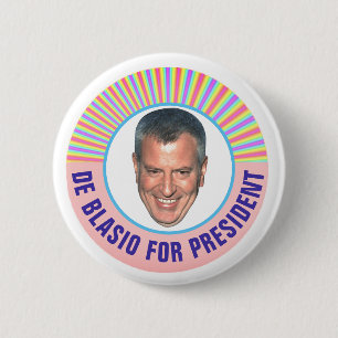 Bill de Blasio for President 2020 6 Cm Round Badge